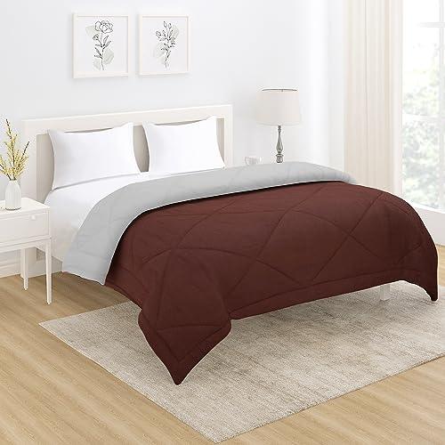 AC Comforter for Double Bed, Chocolate Brown & Cloud Grey - HOKIPO | Har Ghar ka Humsafar