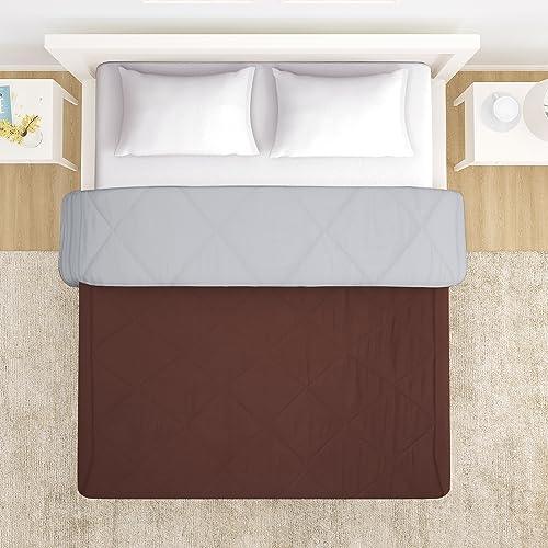 AC Comforter for Double Bed, Chocolate Brown & Cloud Grey - HOKIPO | Har Ghar ka Humsafar