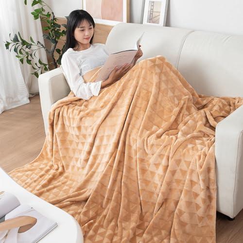 Buy Beige Colour Soft Fleece Blankets | HOKIPO