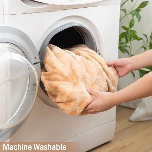 Beige Colour Luxury Blanket | Machine Washable | HOKIPO