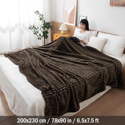 Buy Copper Striped Double Bed Blanket | HOKIPO
