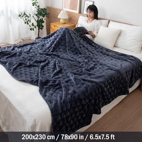 Dark Grey Colour Soft Blanket - Double Bed | HOKIPO
