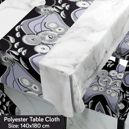 Black Printed Dining Set Cover | 4/6 Seater - HOKIPO | Har Ghar ka Humsafar