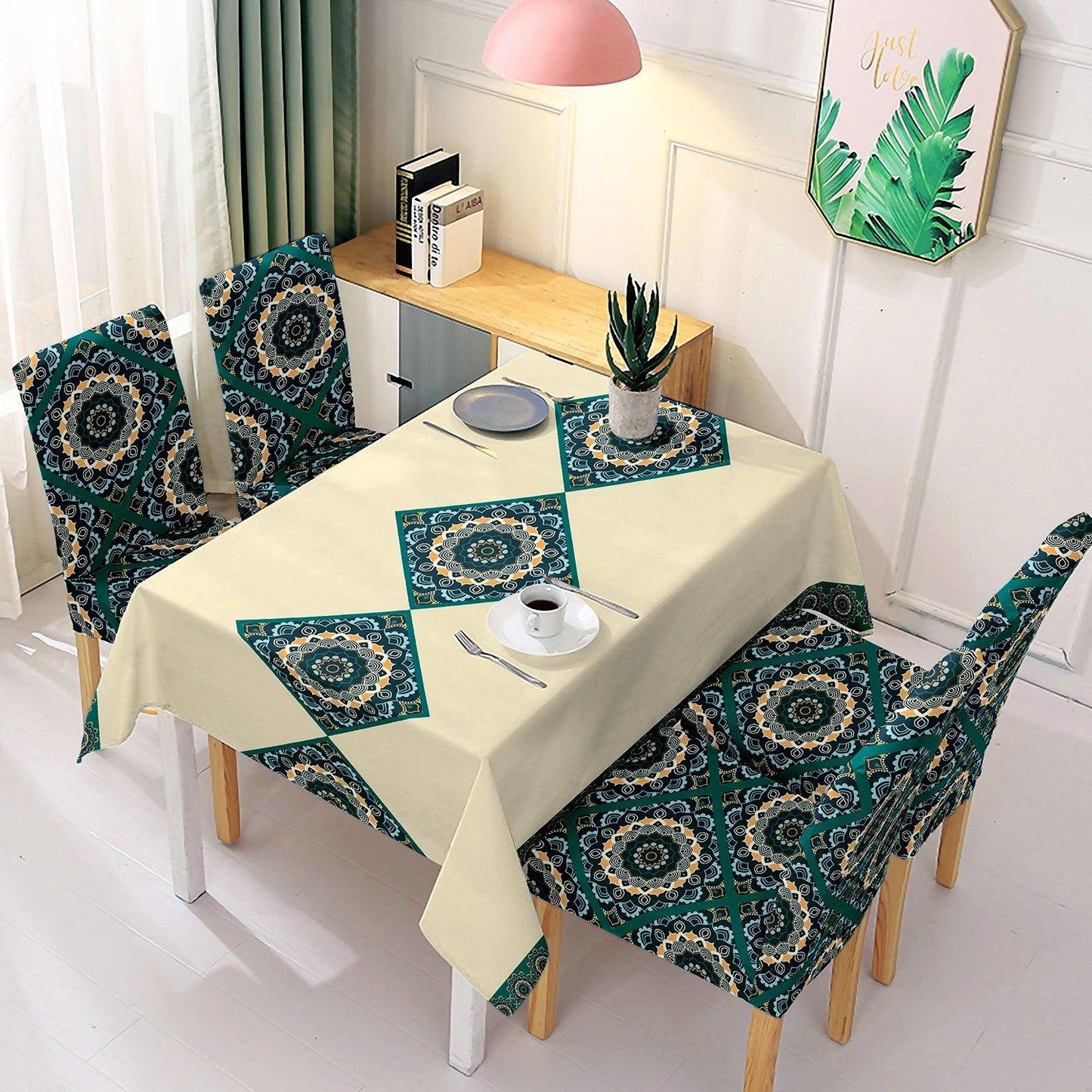 Buff Brown Dining Set Cover | 4/6 Seater - HOKIPO | Har Ghar ka Humsafar