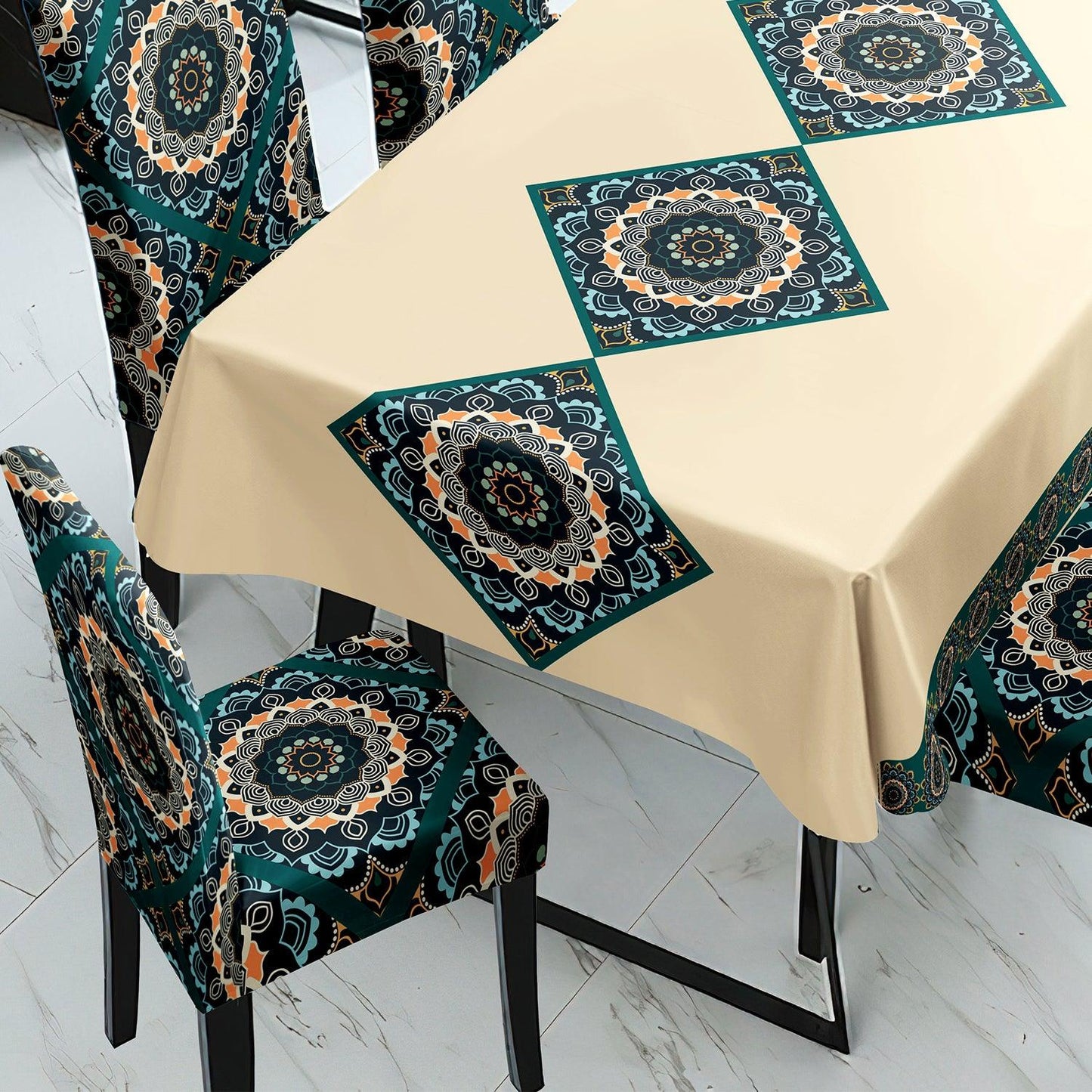 Buff Brown Dining Set Cover | 4/6 Seater - HOKIPO | Har Ghar ka Humsafar