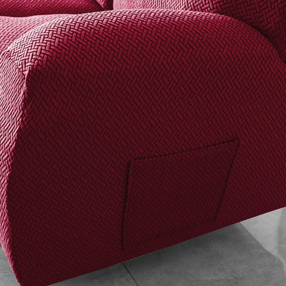 Burgundy Jacquard Recliner Sofa Cover | Non - Slip & Full Fitted - HOKIPO | Har Ghar ka Humsafar