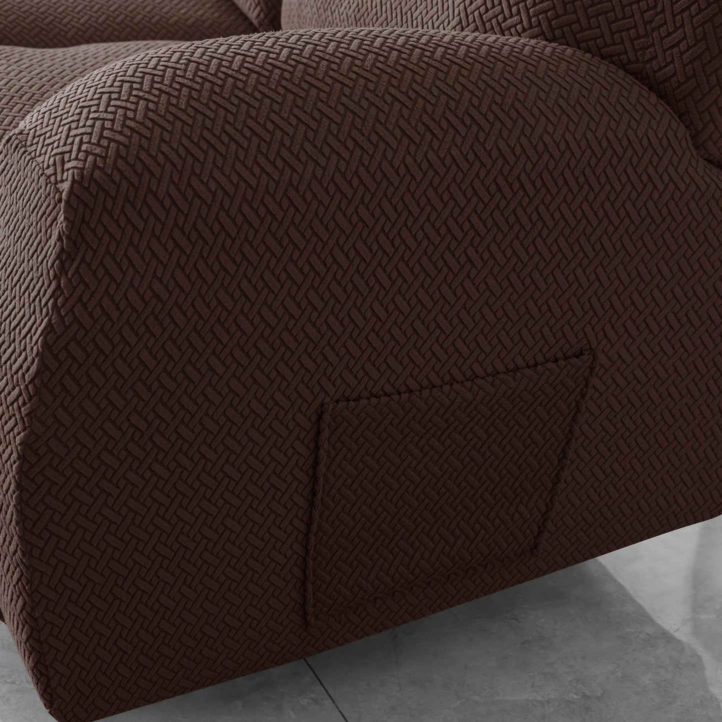 Chocolate Brown Jacquard Recliner Sofa Cover | Non - Slip & Full Fitted - HOKIPO | Har Ghar ka Humsafar