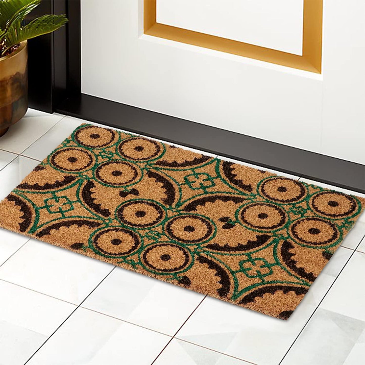 Coir Entrance Door Mat with Anti - Slip PVC Backing - HOKIPO | Har Ghar ka Humsafar