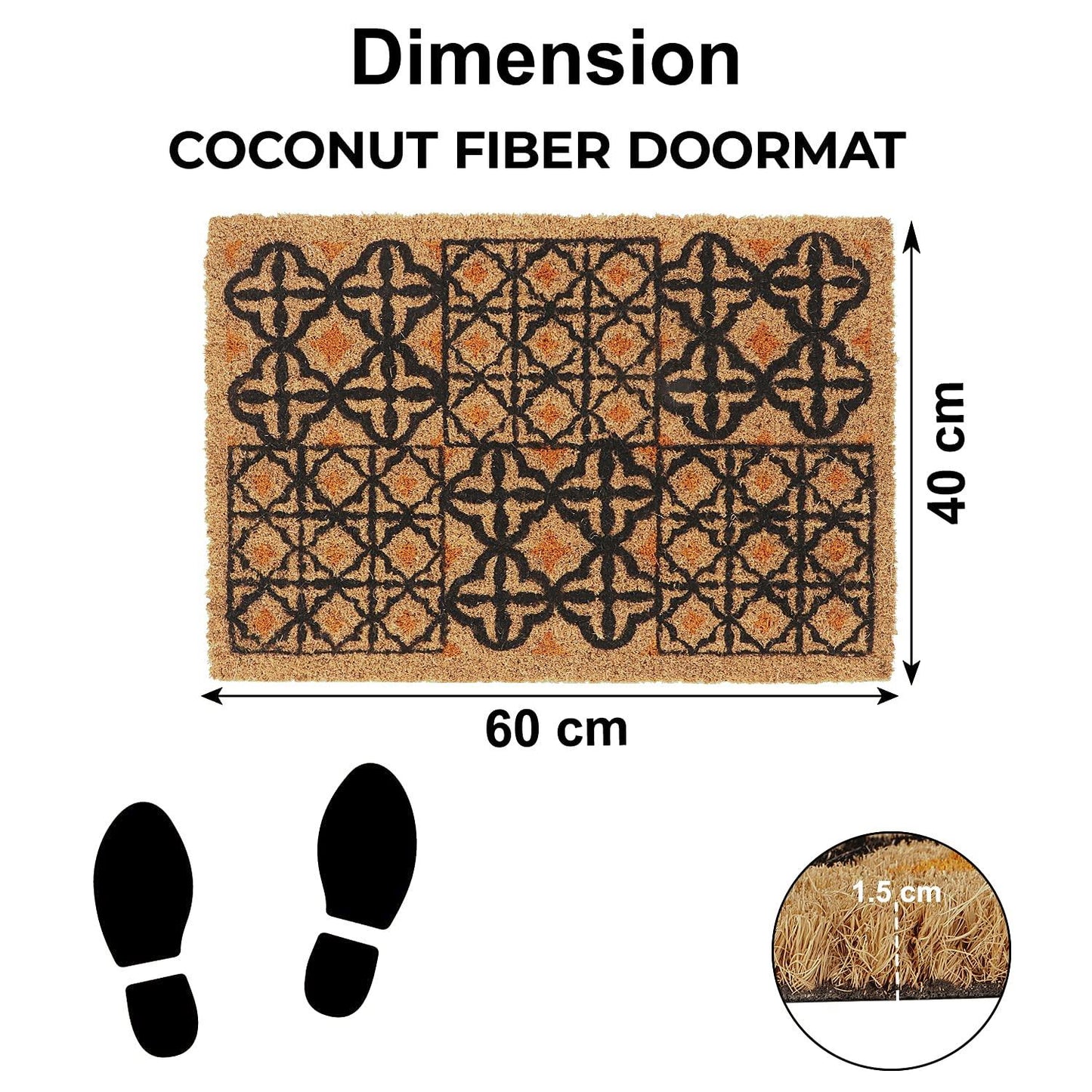 Coir Entrance Door Mat with Anti - Slip PVC Backing - HOKIPO | Har Ghar ka Humsafar