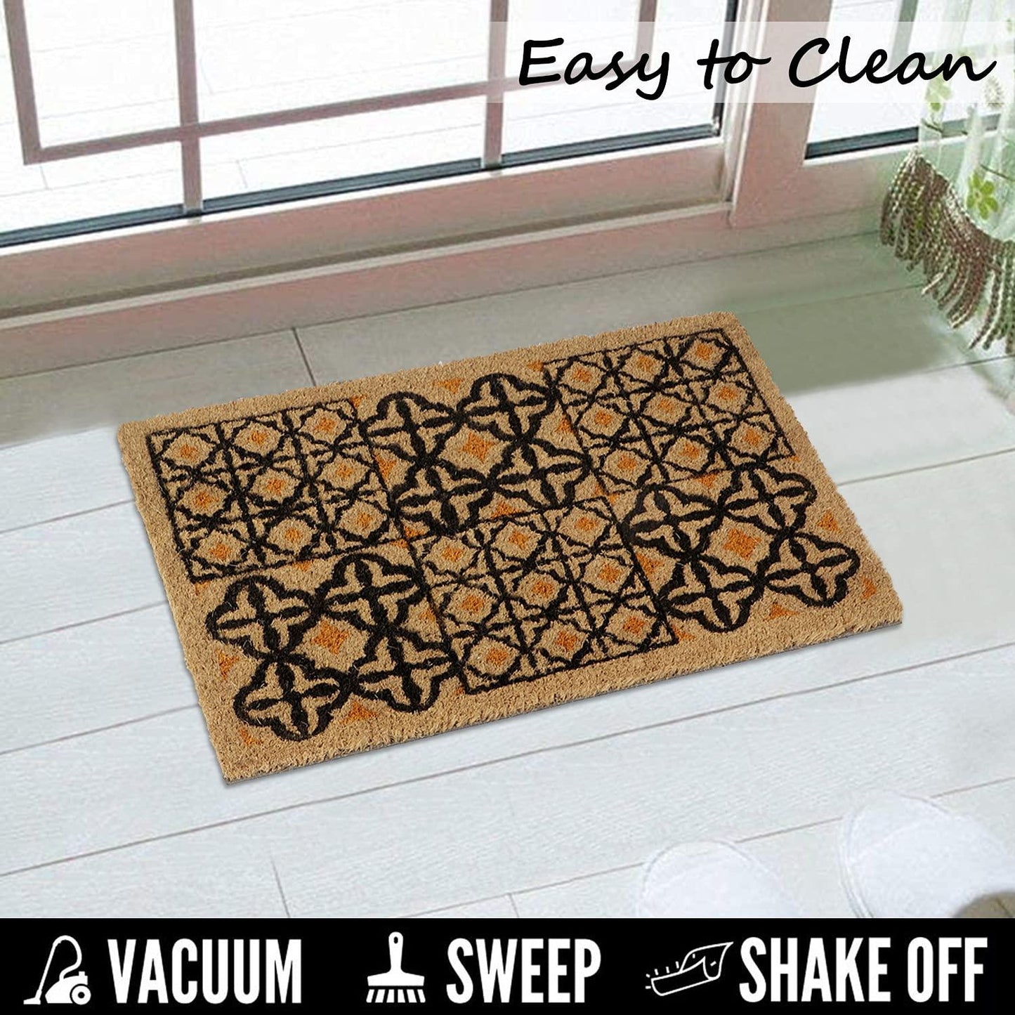 Coir Entrance Door Mat with Anti - Slip PVC Backing - HOKIPO | Har Ghar ka Humsafar