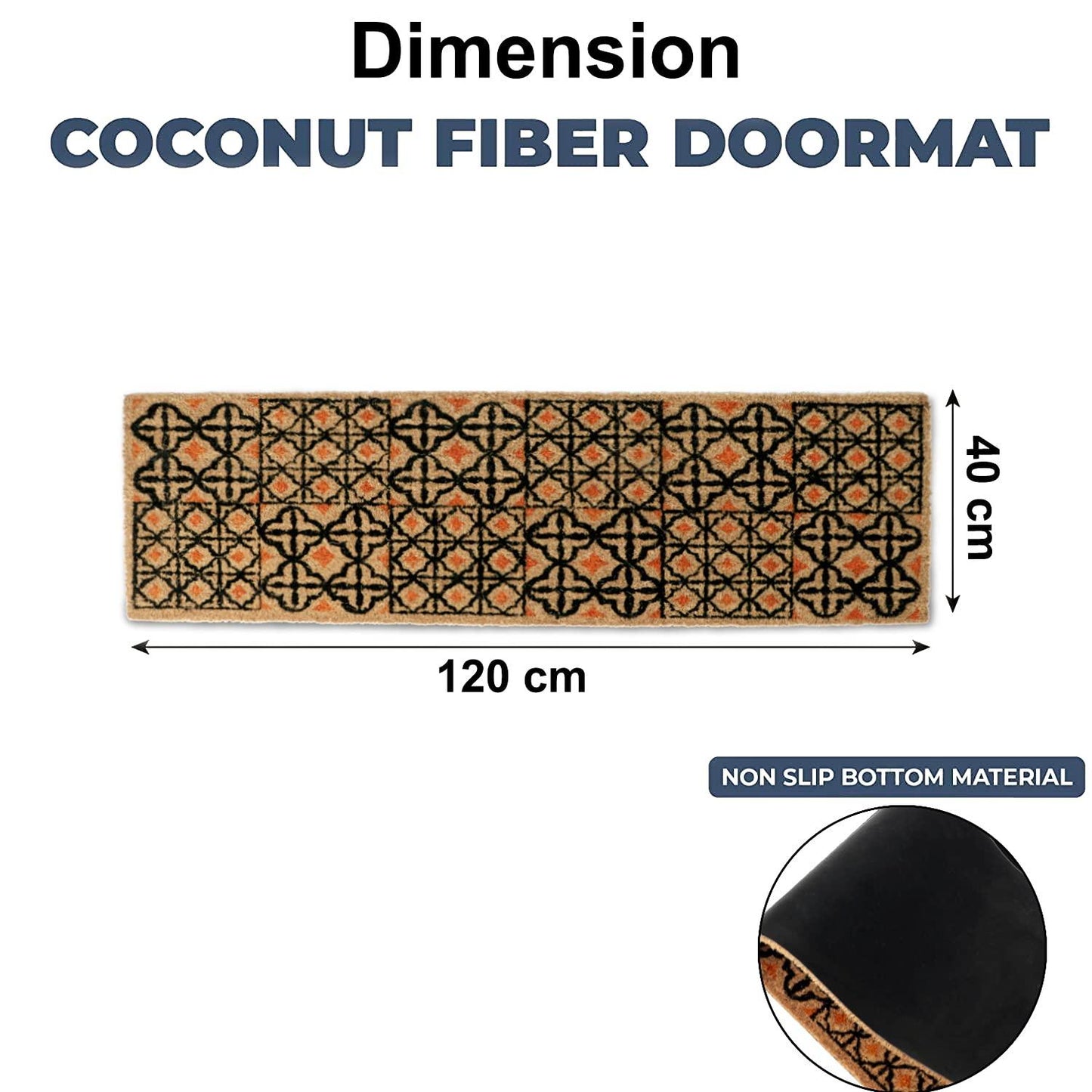 Coir Entrance Door Mat with Anti - Slip PVC Backing - HOKIPO | Har Ghar ka Humsafar