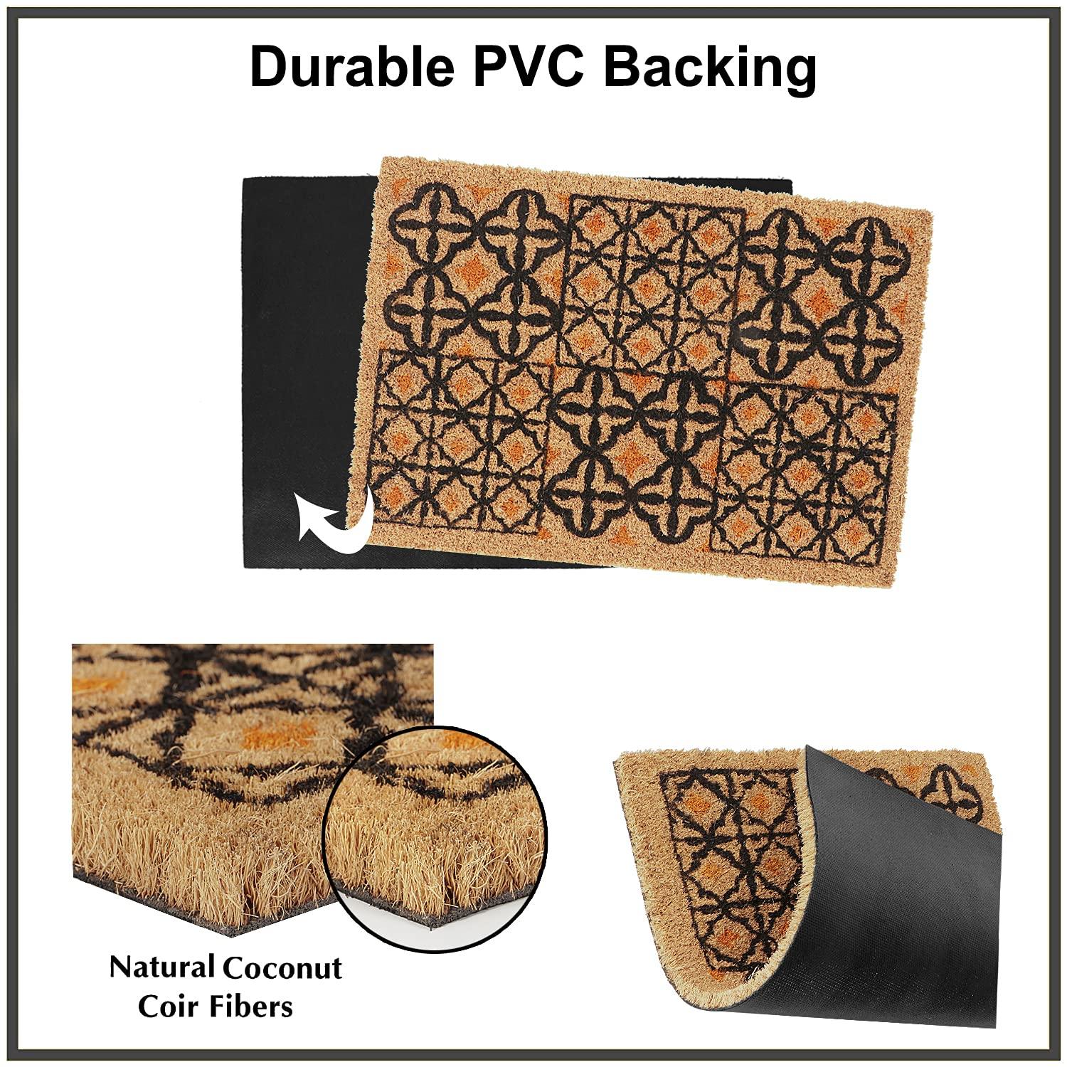 Coir Entrance Door Mat with Anti - Slip PVC Backing - HOKIPO | Har Ghar ka Humsafar