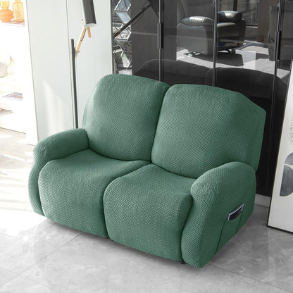 Continental Green Elastic Jacquard Recliner Sofa Cover | Stretchable & Anti Slip - HOKIPO | Har Ghar ka Humsafar