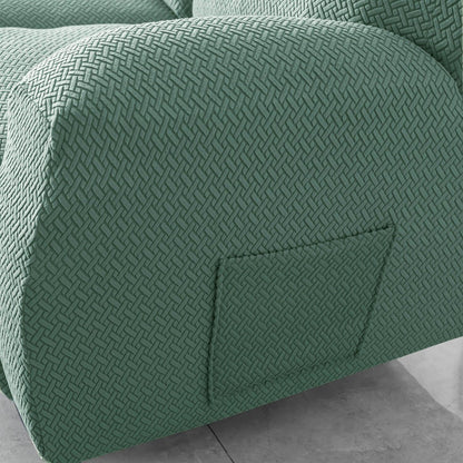 Continental Green Elastic Jacquard Recliner Sofa Cover | Stretchable & Anti Slip - HOKIPO | Har Ghar ka Humsafar