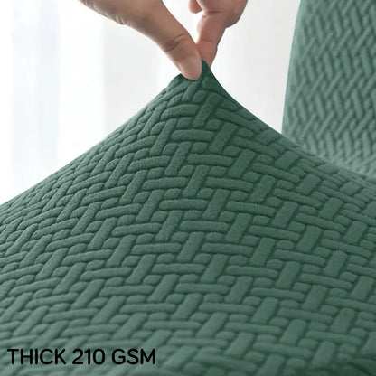 Continental Green Elastic Jacquard Recliner Sofa Cover | Stretchable & Anti Slip - HOKIPO | Har Ghar ka Humsafar