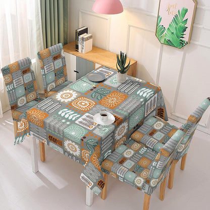 Cool Grey Dining Table Cover with Chair Covers 4/6 Seater