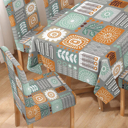 Cool Grey Dining Table Cover with Chair Covers | 4/6 Seater - HOKIPO | Har Ghar ka Humsafar