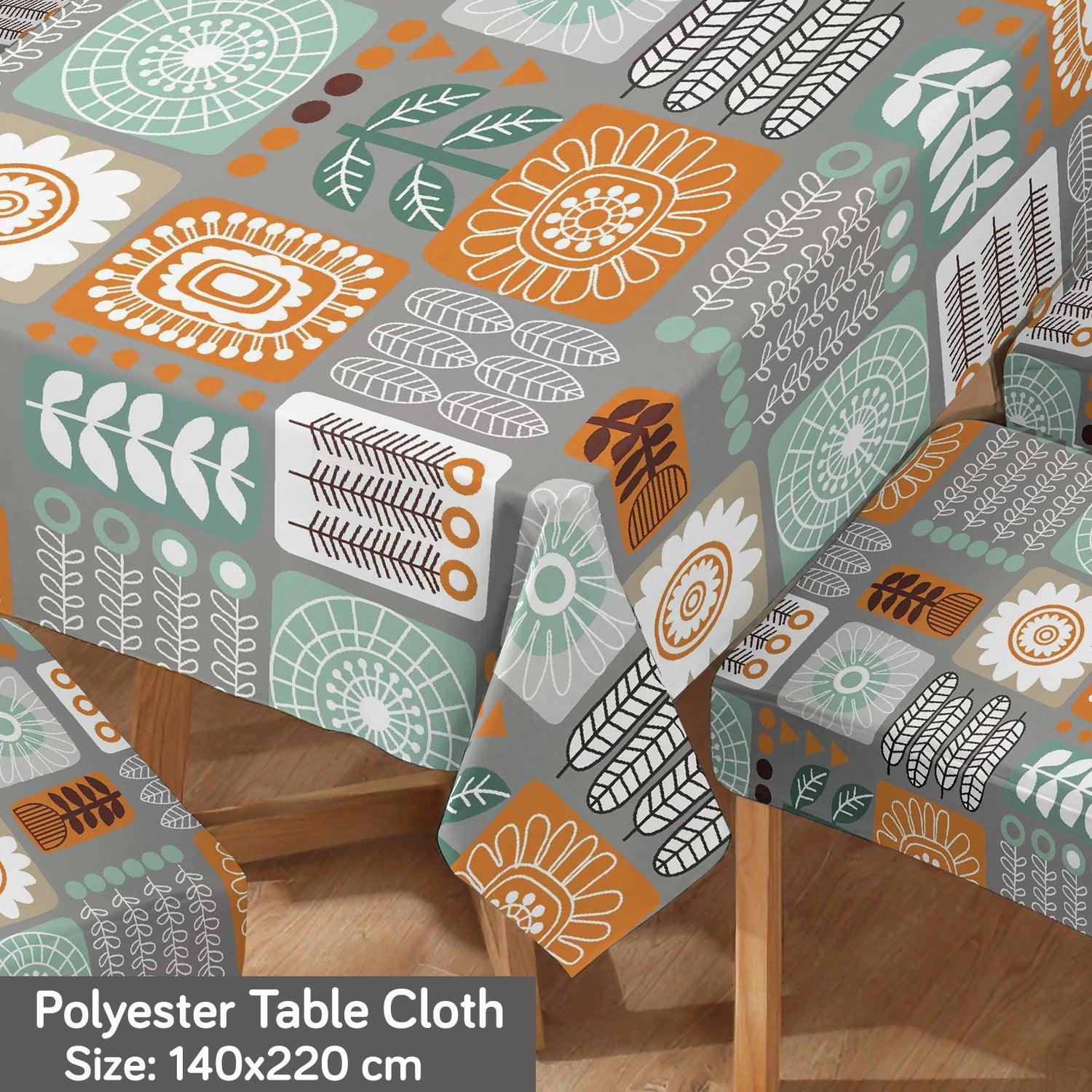 Cool Grey Dining Table Cover with Chair Covers | 4/6 Seater - HOKIPO | Har Ghar ka Humsafar