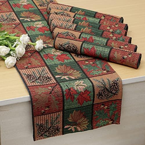 Cotton Jacquard Dining Table Mats, Multicolor Leaf - HOKIPO | Har Ghar ka Humsafar