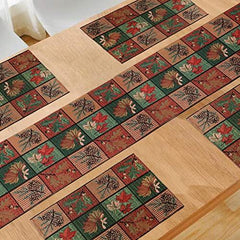 Cotton Jacquard Dining Table Mats, Multicolor Leaf - HOKIPO | Har Ghar ka Humsafar