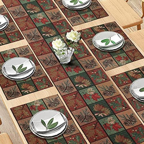 Cotton Jacquard Dining Table Mats, Multicolor Leaf - HOKIPO | Har Ghar ka Humsafar