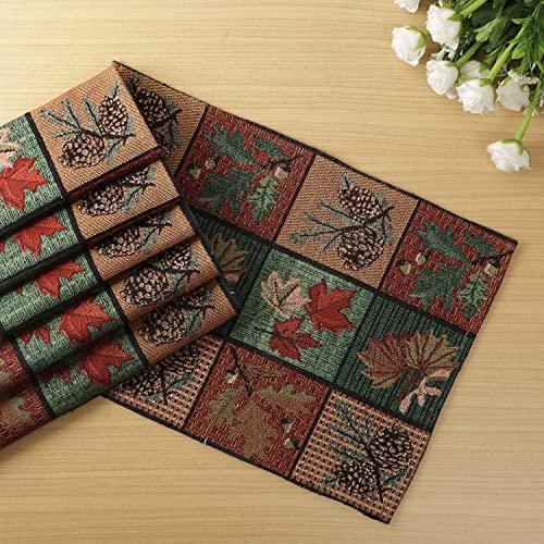 Cotton Jacquard Dining Table Mats, Multicolor Leaf - HOKIPO | Har Ghar ka Humsafar