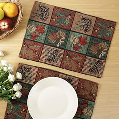 Cotton Jacquard Dining Table Mats, Multicolor Leaf - HOKIPO | Har Ghar ka Humsafar