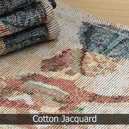 Cotton Jacquard Dining Table Mats, Multicolor Tribal Women - HOKIPO | Har Ghar ka Humsafar