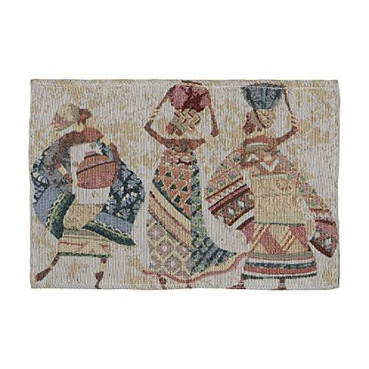 Cotton Jacquard Dining Table Mats, Multicolor Tribal Women - HOKIPO | Har Ghar ka Humsafar