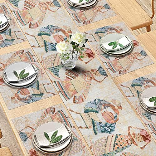 Cotton Jacquard Dining Table Mats, Multicolor Tribal Women - HOKIPO | Har Ghar ka Humsafar