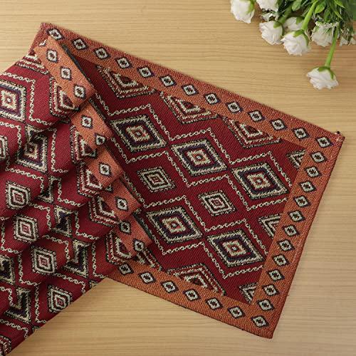 Cotton Jacquard Dining Table Mats, Red Diamond - HOKIPO | Har Ghar ka Humsafar