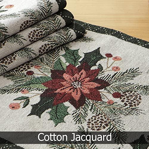 Cotton Jacquard Dining Table Mats, White Floral - HOKIPO | Har Ghar ka Humsafar