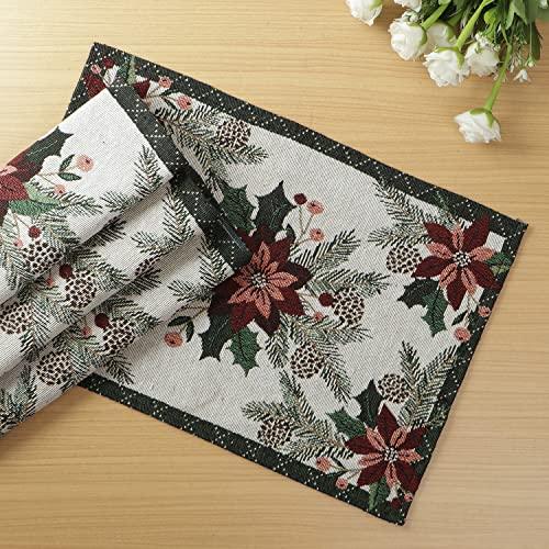 Cotton Jacquard Dining Table Mats, White Floral - HOKIPO | Har Ghar ka Humsafar