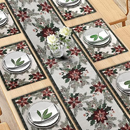 Cotton Jacquard Dining Table Mats, White Floral - HOKIPO | Har Ghar ka Humsafar