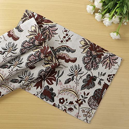 Cotton Jacquard Dining Table Mats, White Spring Flower - HOKIPO | Har Ghar ka Humsafar