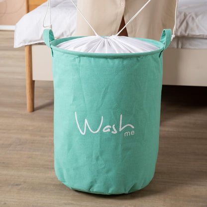 Cyan Foldable Laundry Bag with Lid Drawstring - HOKIPO | Har Ghar ka Humsafar