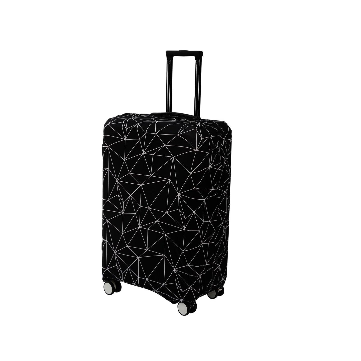 Durable 180 GSM Suitcase Covers S/M/L - Size for Trolley Suitcase, Black Geometric Abstract - HOKIPO | Har Ghar ka Humsafar