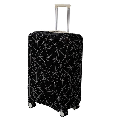 Black Geometric Abstract trolly bag cover - HOKIPO | Har Ghar ka Humsafar