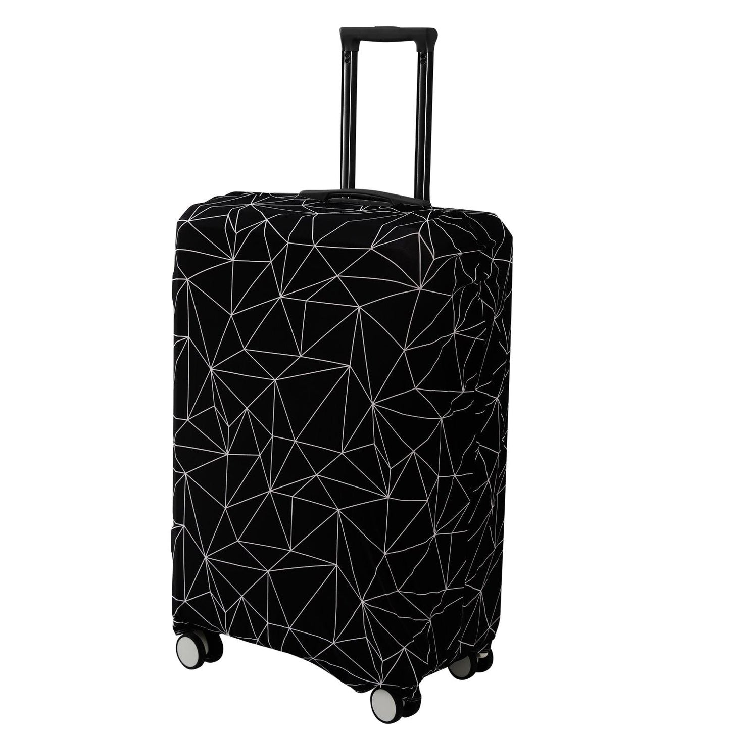 Black Geometric Abstract trolly bag cover - HOKIPO | Har Ghar ka Humsafar