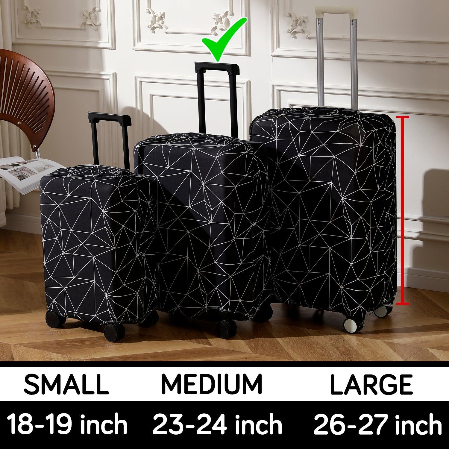 Black Geometric Abstract trolly bag cover - HOKIPO | Har Ghar ka Humsafar