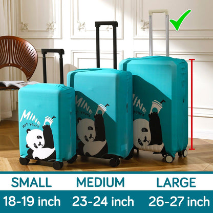 Durable 180 GSM Suitcase Covers S/M/L - Size for Trolley Suitcase, Blue Playful Panda - HOKIPO | Har Ghar ka Humsafar