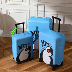 Durable 180 GSM Suitcase Covers S/M/L - Size for Trolley Suitcase, Blue Waddling Penguin - HOKIPO | Har Ghar ka Humsafar