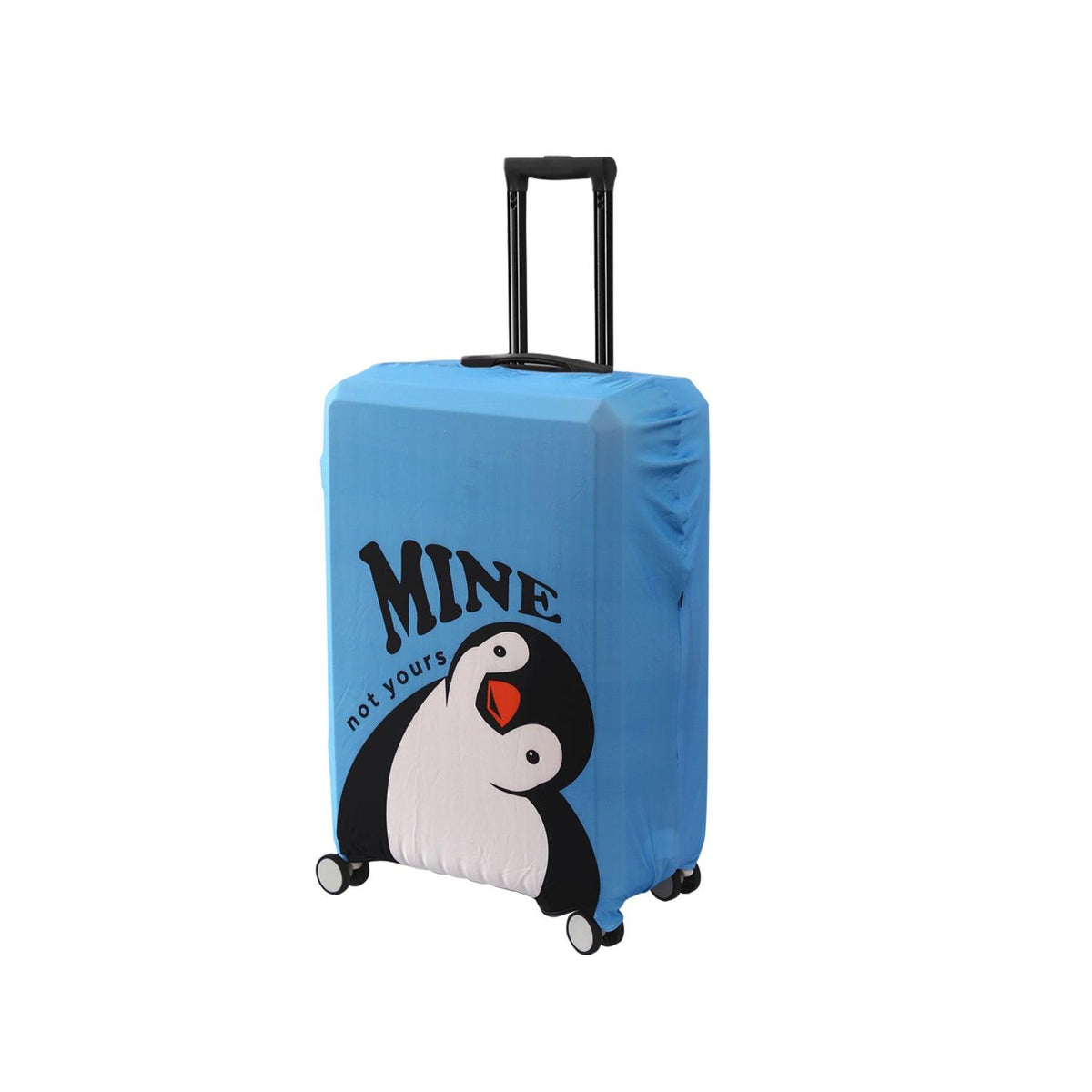 Durable 180 GSM Suitcase Covers S/M/L - Size for Trolley Suitcase, Blue Waddling Penguin - HOKIPO | Har Ghar ka Humsafar