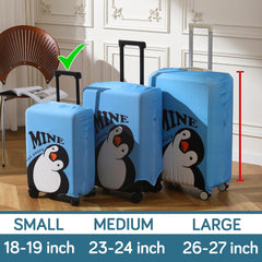 Durable 180 GSM Suitcase Covers S/M/L - Size for Trolley Suitcase, Blue Waddling Penguin - HOKIPO | Har Ghar ka Humsafar