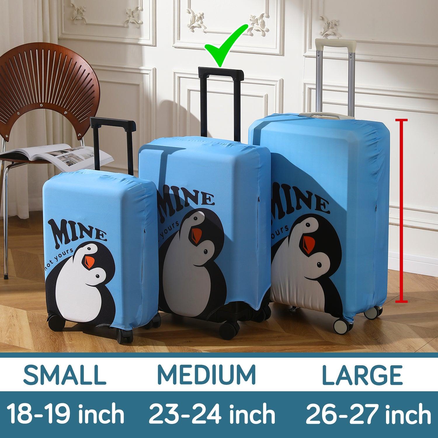 Durable 180 GSM Suitcase Covers S/M/L - Size for Trolley Suitcase, Blue Waddling Penguin - HOKIPO | Har Ghar ka Humsafar