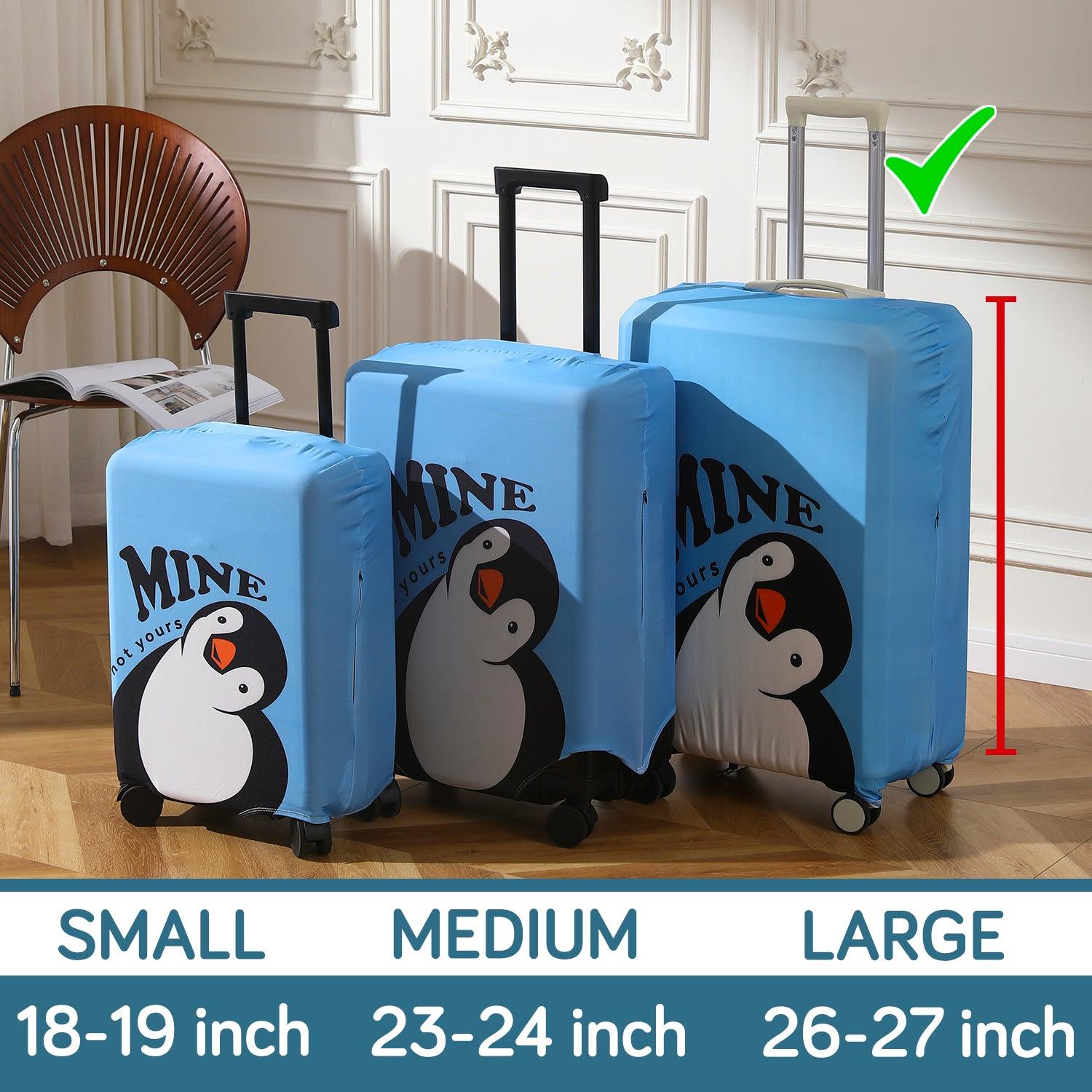 Durable 180 GSM Suitcase Covers S/M/L - Size for Trolley Suitcase, Blue Waddling Penguin - HOKIPO | Har Ghar ka Humsafar