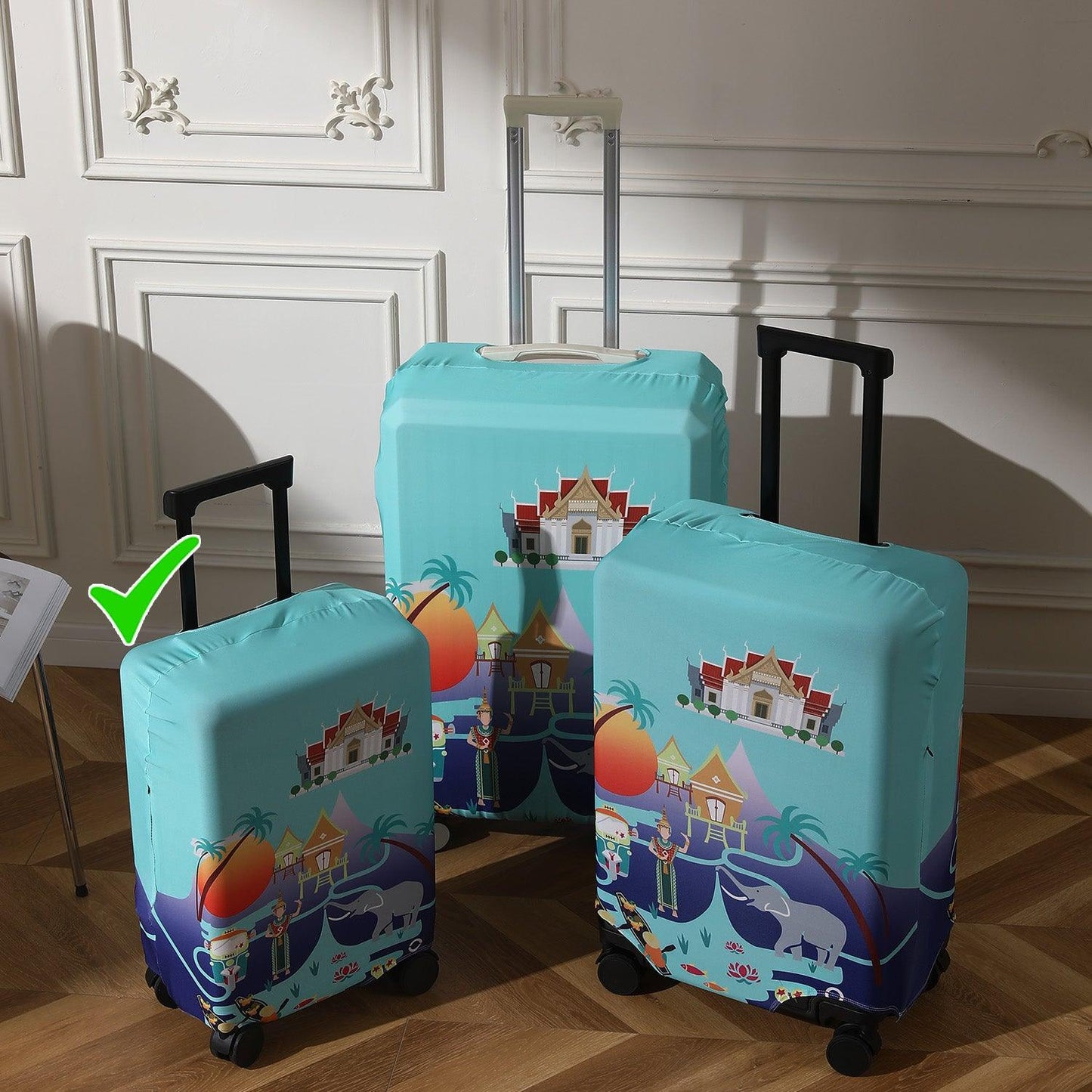 Sky Blue trolly bag cover - HOKIPO | Har Ghar ka Humsafar