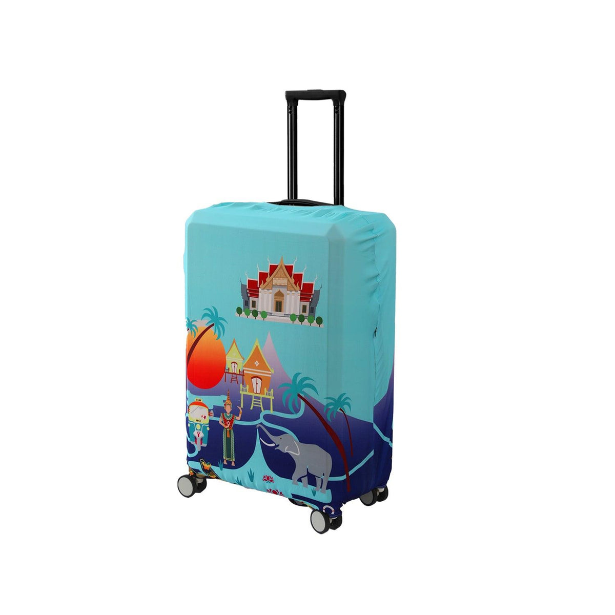 Durable 180 GSM Suitcase Covers S/M/L - Size for Trolley Suitcase, Gradient Blue Thrill Seeker - HOKIPO | Har Ghar ka Humsafar