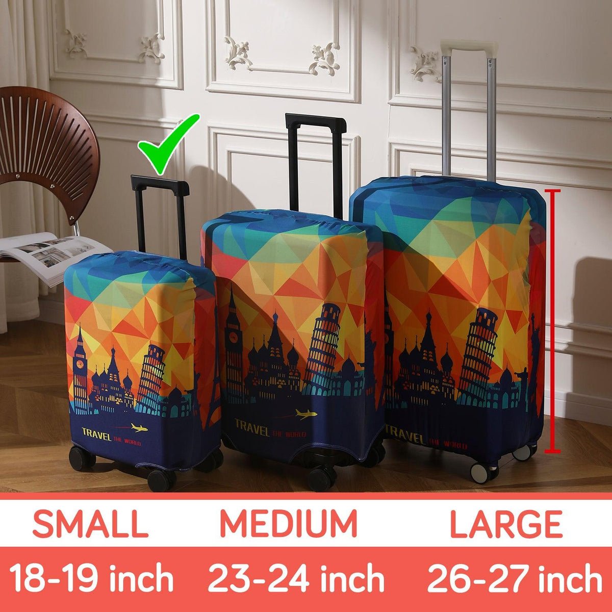 Multicolor trolly bag cover - HOKIPO | Har Ghar ka Humsafar
