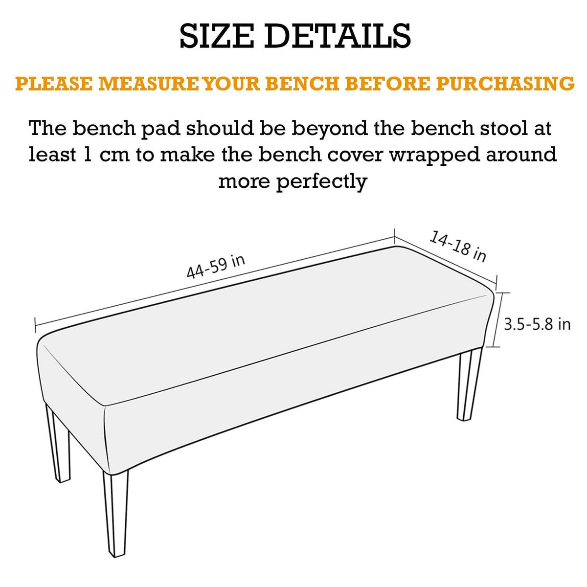 Elastic Fitted Dining Bench Slipcover, Dark Grey - HOKIPO | Har Ghar ka Humsafar